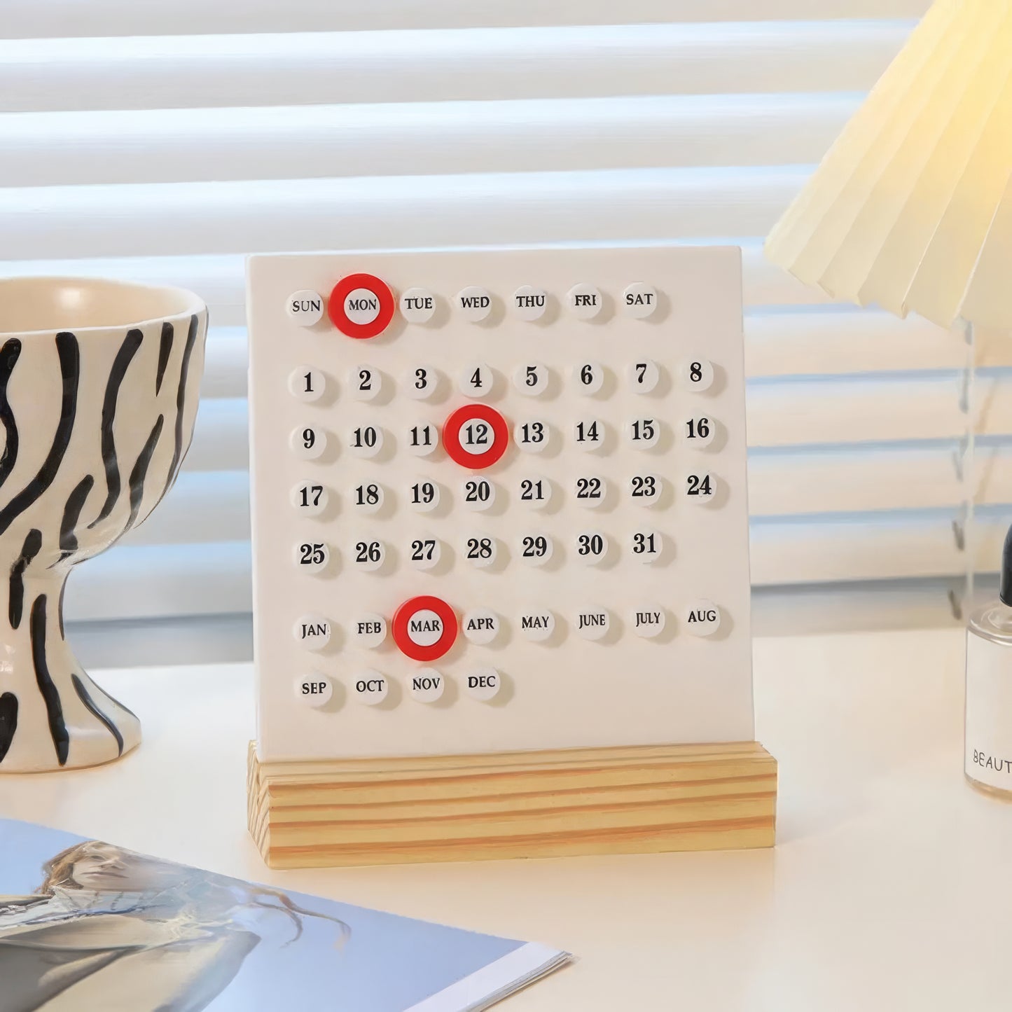 Woody Year-Round | Elegant Wooden Calendar for 2024