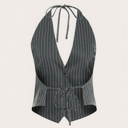 Daphne | Chic & Sophisticated Striped Suit Vest